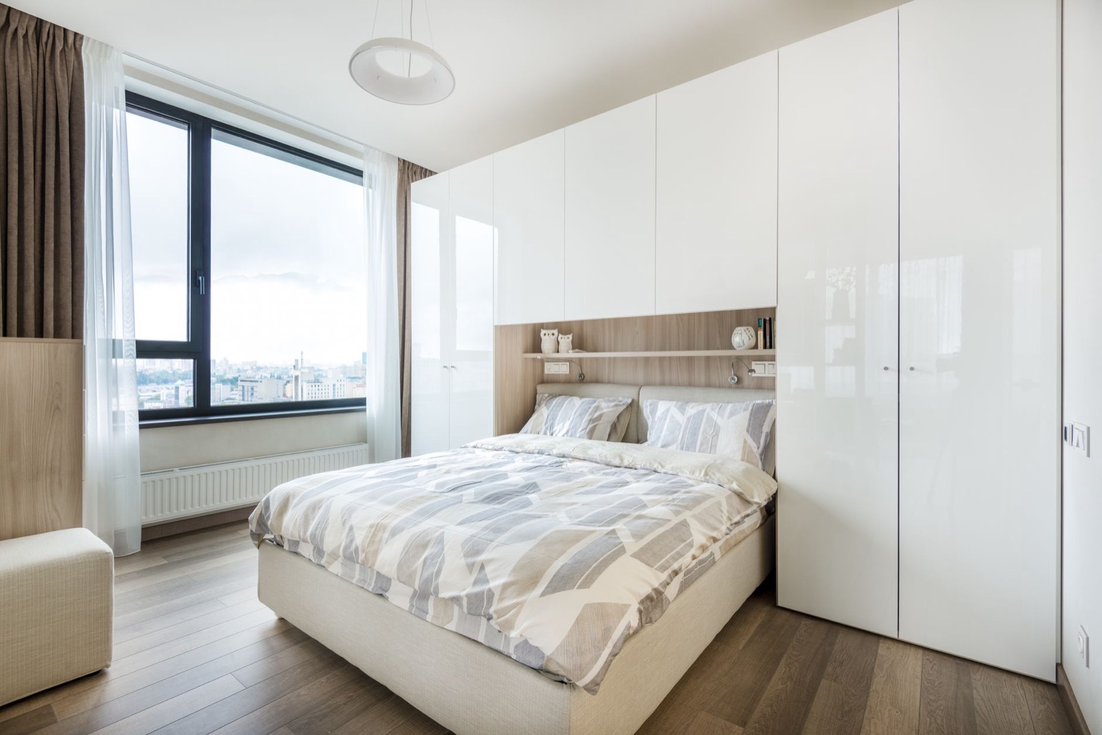 Wardrobes displayed in a showroom where interior layout can be inspected