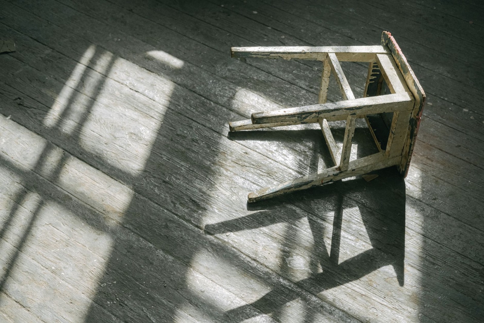 Wooden stool showing the seat and footrest detail that affects long-term comfort