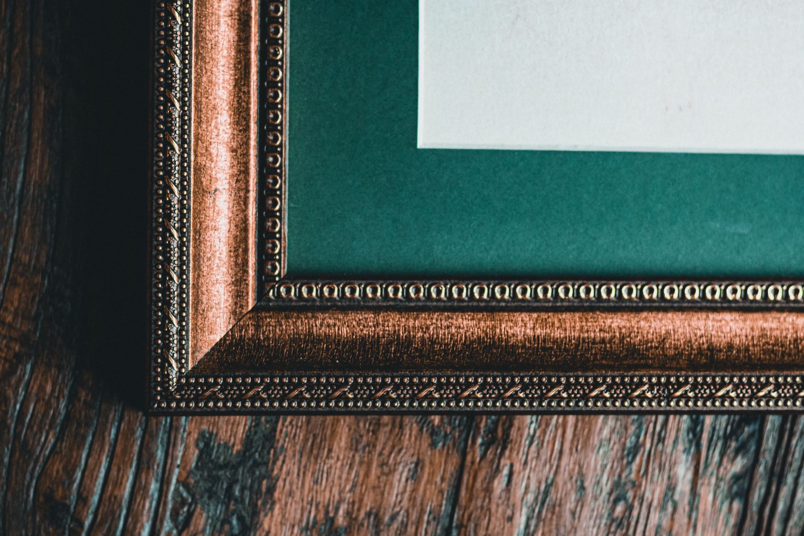 Frame and mat detail showing how a generous mat gives a small piece presence