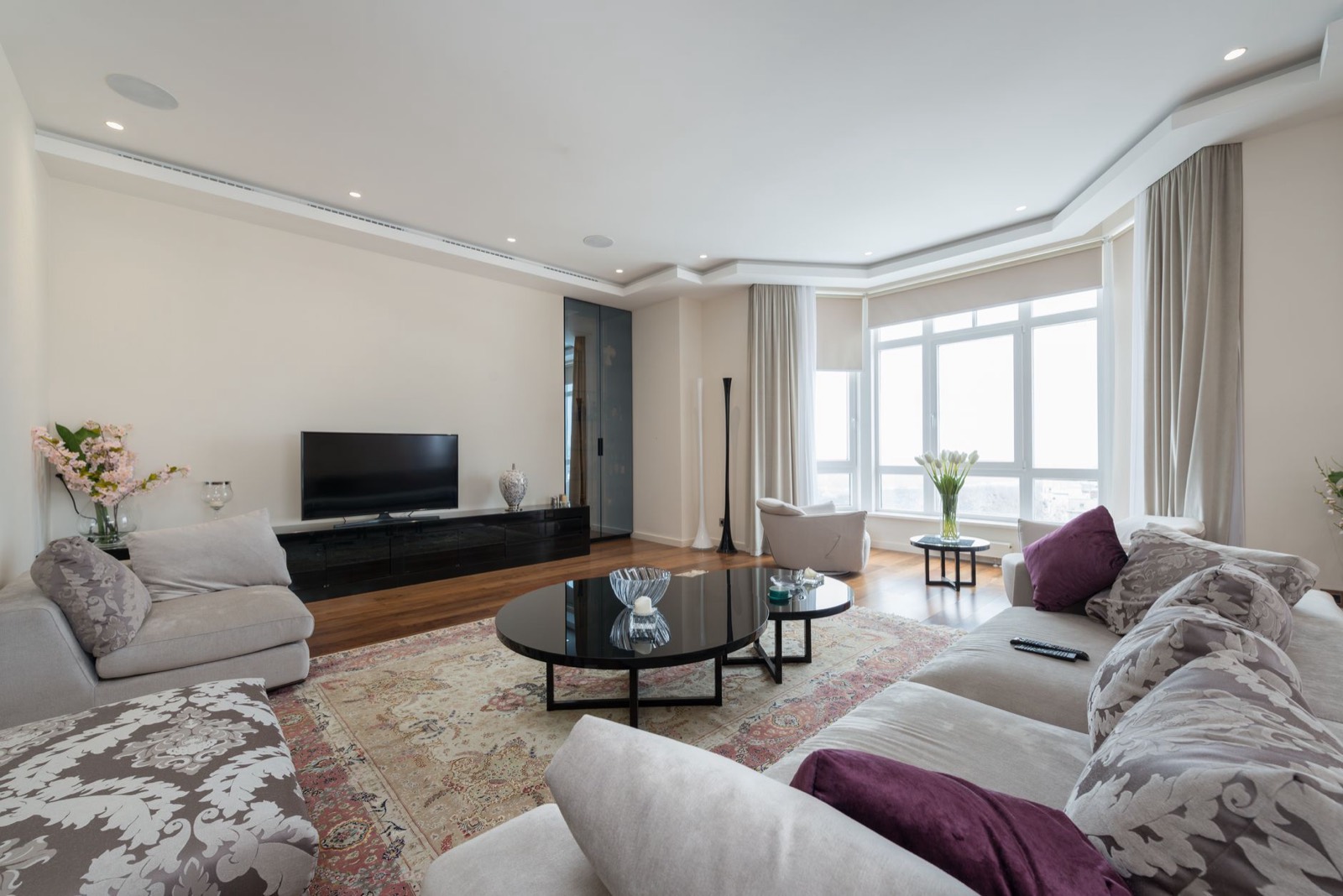 Furnished living room after delivery and assembly are complete
