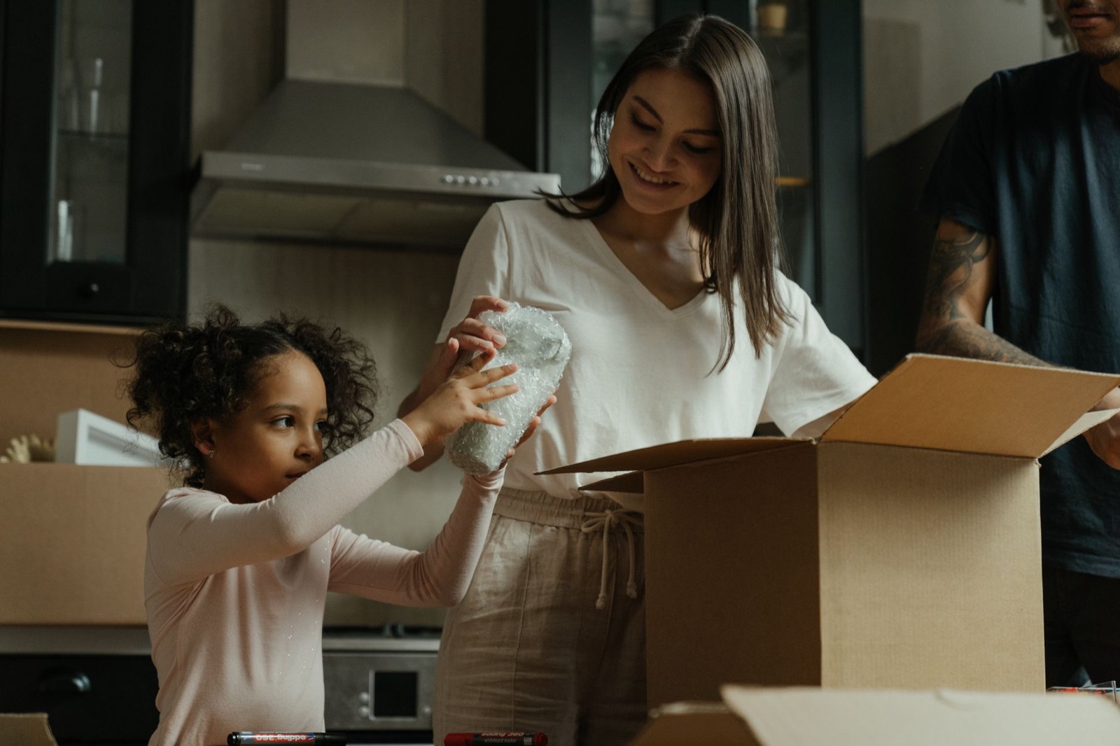 Cardboard packaging left after a furniture delivery, removed only with full-service options