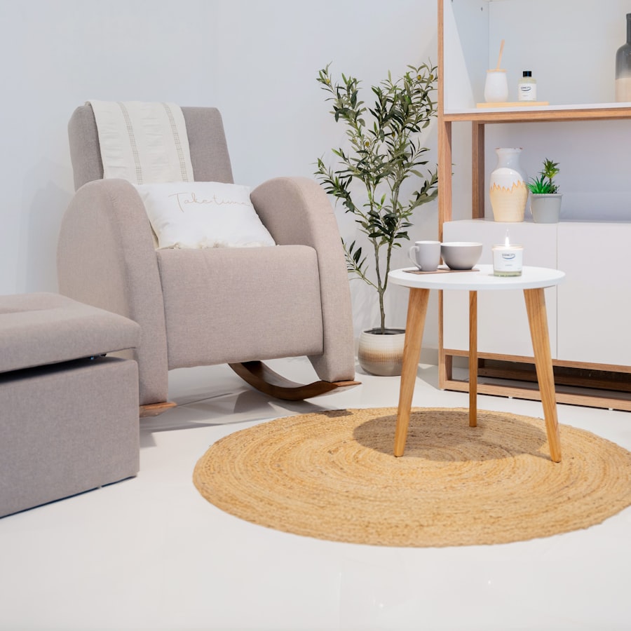 Nursery rocking chair with side table