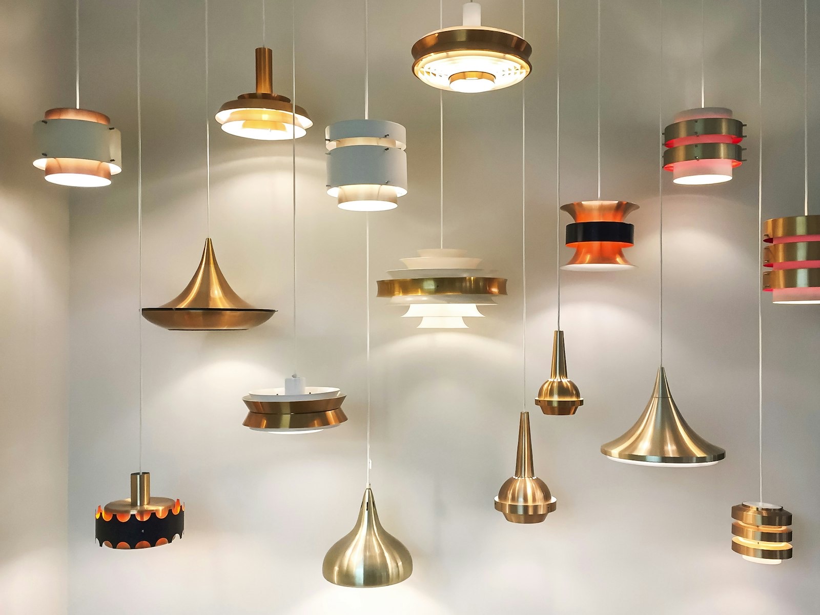 Lamps displayed in a showroom where shade proportions can be judged in person