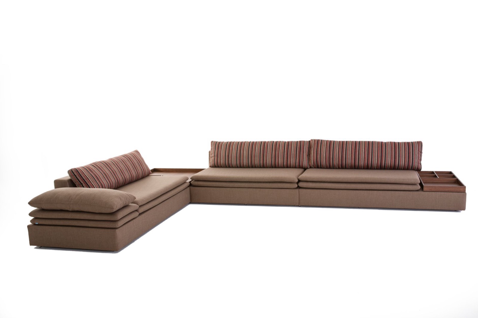 Modular seating made of separate units that can be rearranged into different layouts