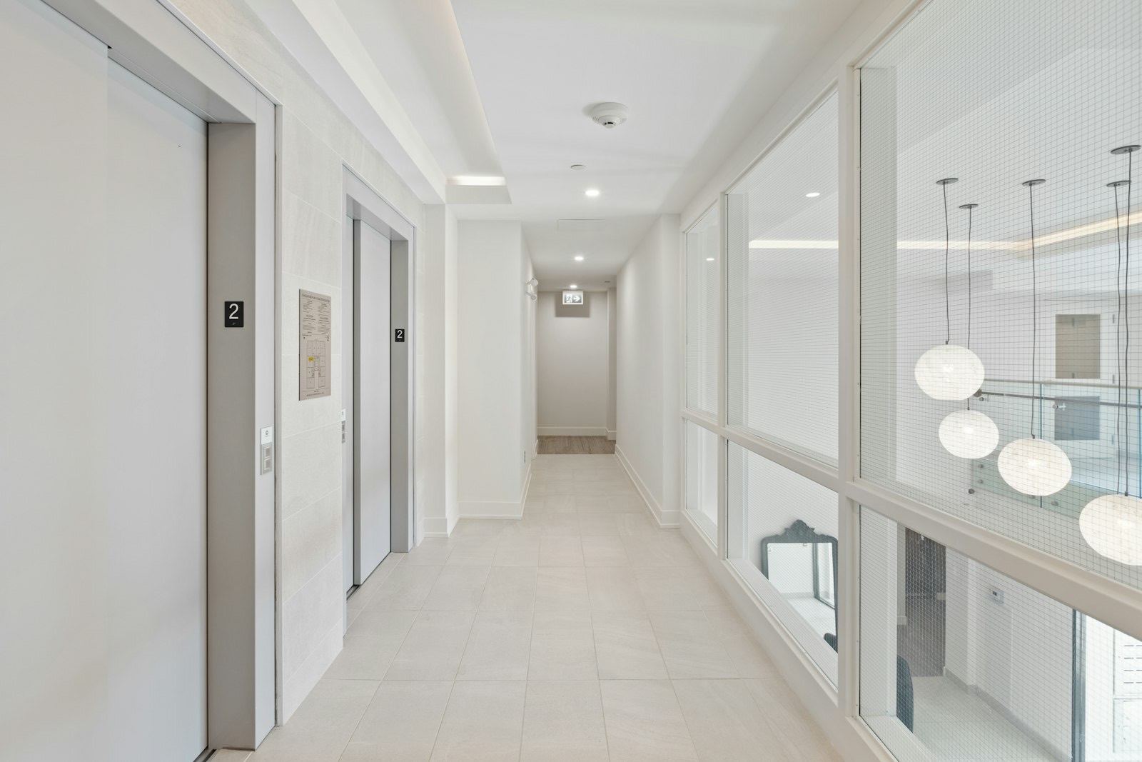 Narrow hallway where furniture depth determines whether the route stays clear