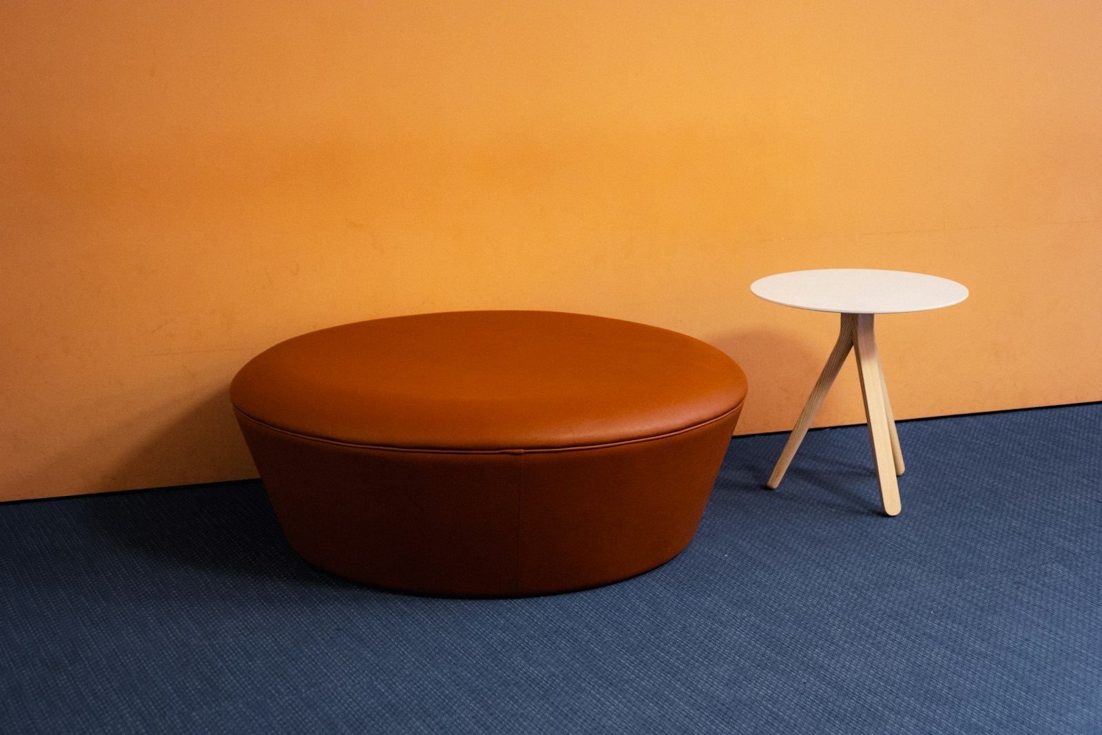 Round coffee table with no sharp corners, suiting small rooms and homes with children