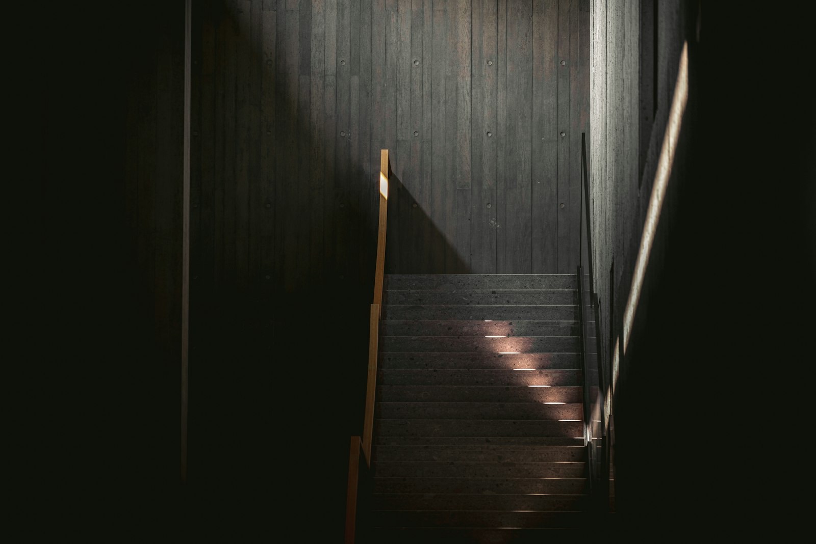 Illuminated step edge, the lighting a theater riser needs in a dark room